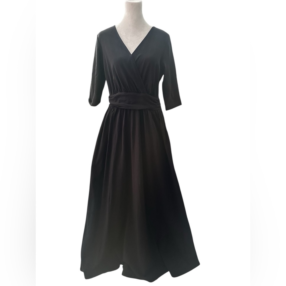 EShakti knit full maxi dress with side zip